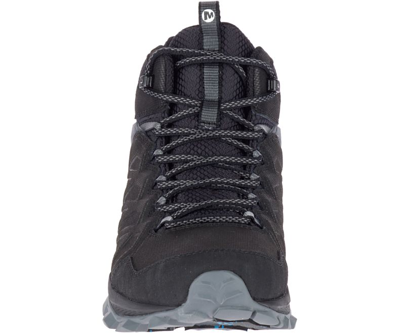 Black / Black Merrell Thermo Freeze Mid Waterproof Men's Hiking Shoes Canada | 35073M-2HB