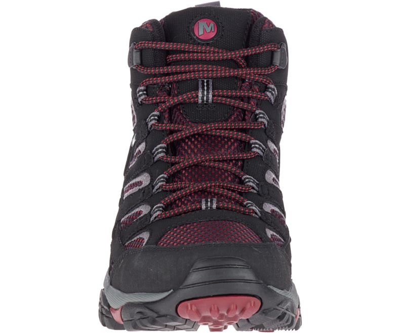 Black / Dark Red Merrell Moab 2 Mid GORE -TEX® Men's Walking Shoes Canada | 27835M-2WB