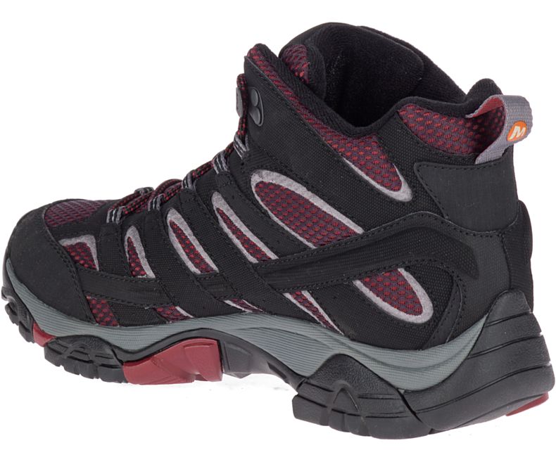 Black / Dark Red Merrell Moab 2 Mid GORE -TEX® Men's Walking Shoes Canada | 27835M-2WB