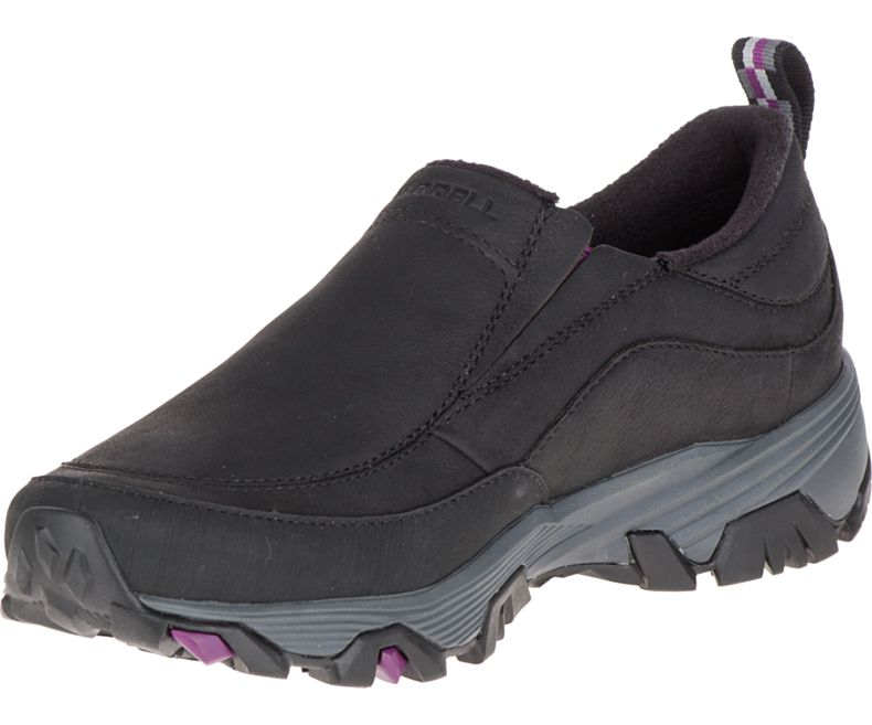 Black Merrell ColdPack Ice+ Moc Waterproof Women's Hiking Shoes Canada | 26947W-1HB