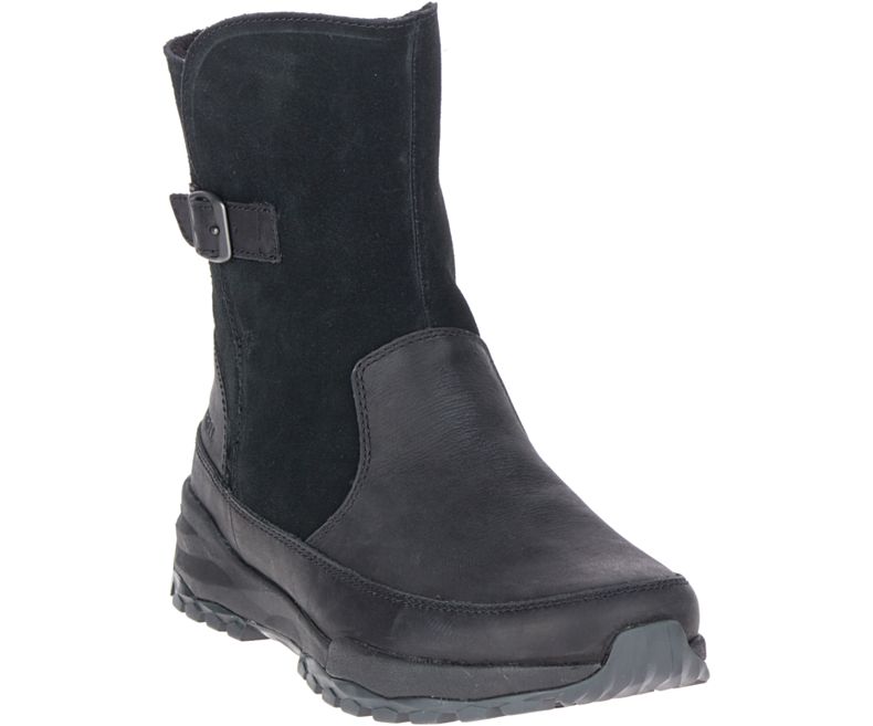 Black Merrell Icepack Guide Buckle Polar Waterproof Women's Boots Canada | 41551W-1BB