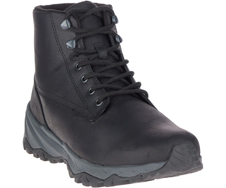 Black Merrell Icepack Guide Mid Lace Waterproof Men's Hiking Boots Canada | 41577M-2HB