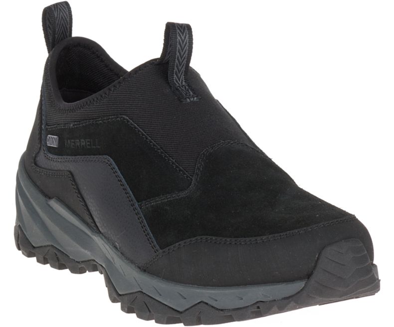 Black Merrell Icepack Moc Polar Waterproof Men's Hiking Shoes Canada | 35132M-2HB