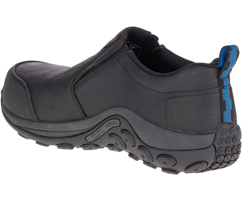 Black Merrell Jungle Moc Comp Toe Work Shoe Wide Width Men's Work Shoes Canada | 29094M-2WB