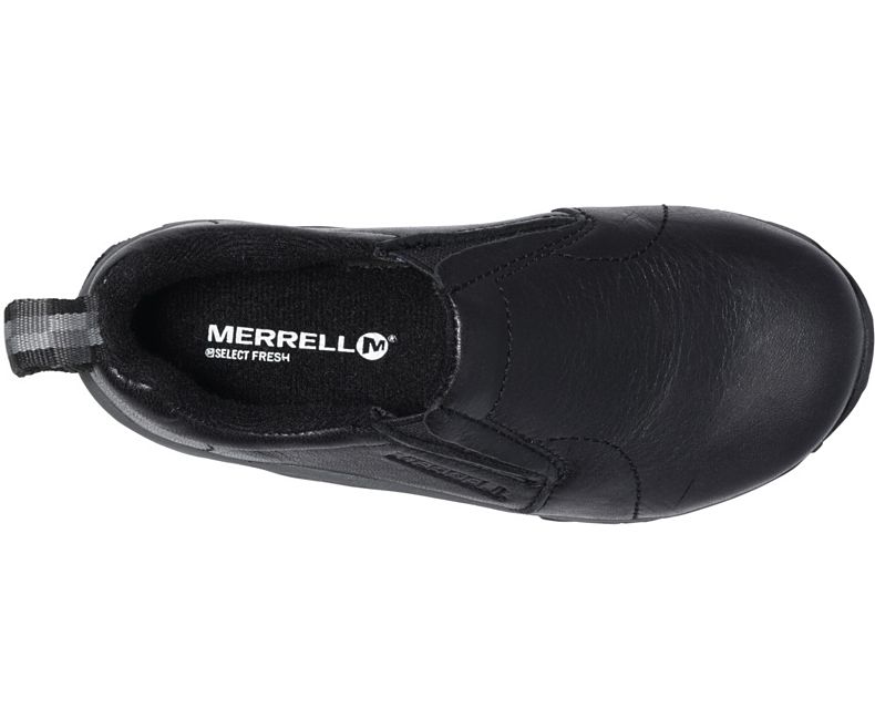 Black Merrell Jungle Moc Leather Kids' Clogs Canada | 22976K-1CB