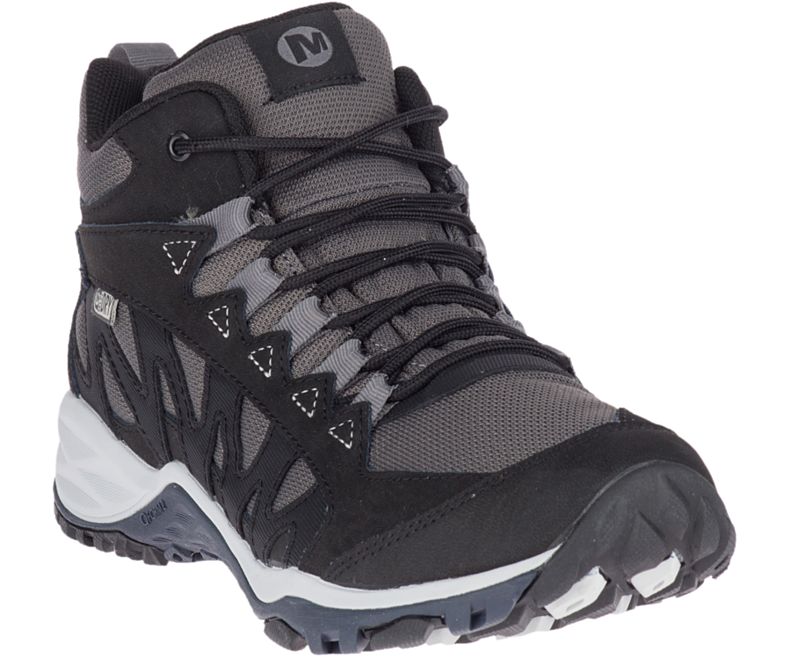 Black Merrell Lulea Mid Waterproof Women's Walking Shoes Canada | 41506W-1WB