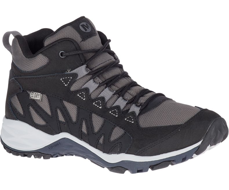 Black Merrell Lulea Mid Waterproof Women\'s Walking Shoes Canada | 41506W-1WB