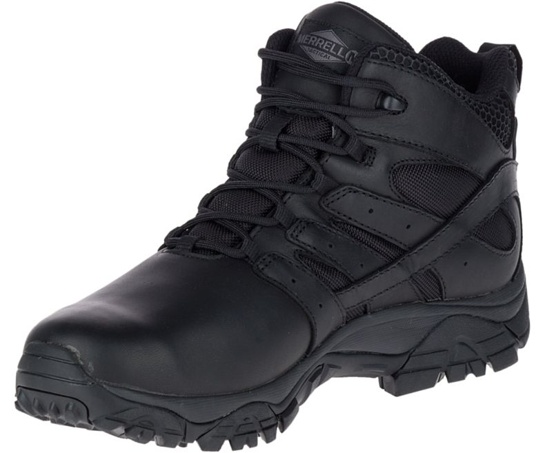 Black Merrell Moab 2 Mid Tactical Response Waterproof Boot Men's Work Boots Canada | 31168M-2WB