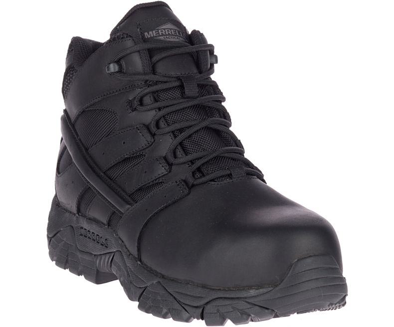 Black Merrell Moab 2 Mid Tactical Response Waterproof Comp Toe Work Boot Men's Work Boots Canada | 40846M-2WB