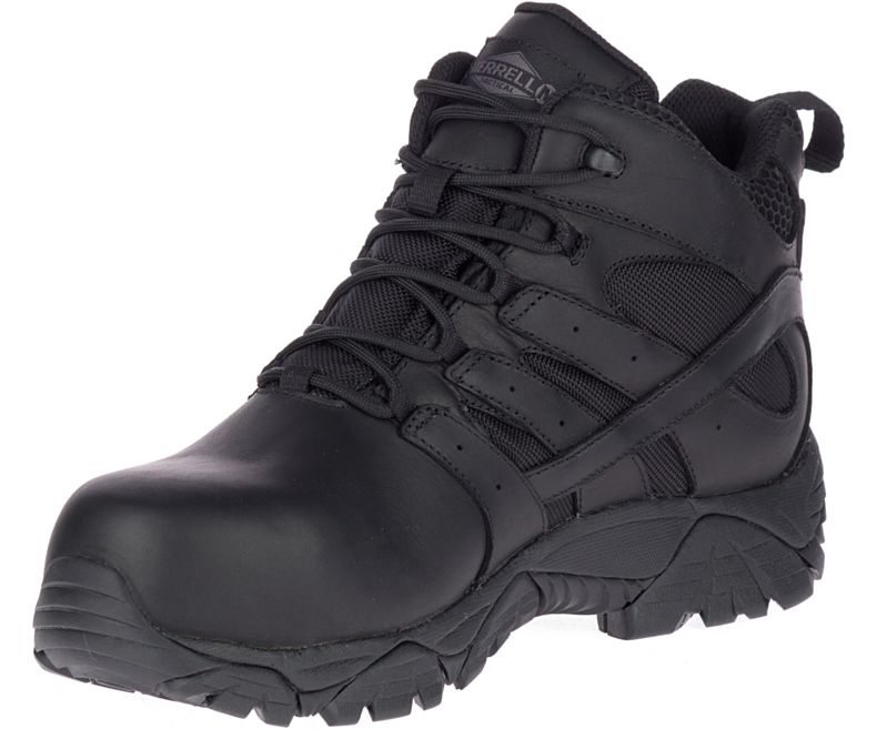 Black Merrell Moab 2 Mid Tactical Response Waterproof Comp Toe Work Boot Men's Work Boots Canada | 40846M-2WB