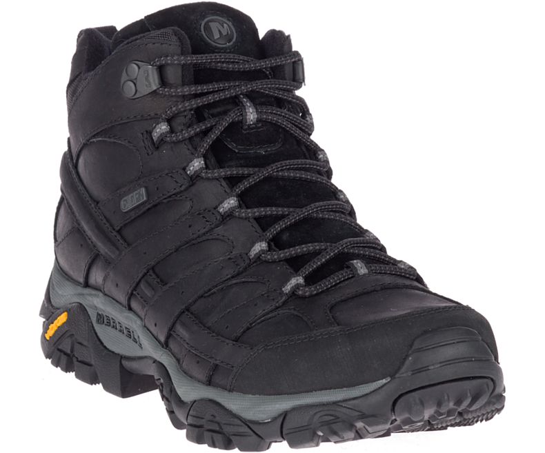 Black Merrell Moab 2 Prime Mid Waterproof Men's Hiking Shoes Canada | 40778M-2HB