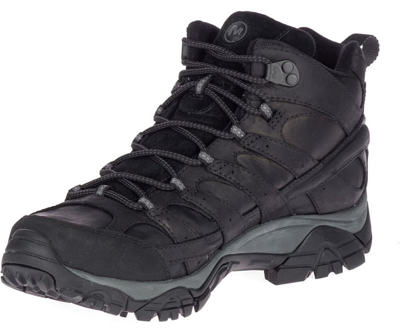 Black Merrell Moab 2 Prime Mid Waterproof Men's Hiking Shoes Canada | 40778M-2HB