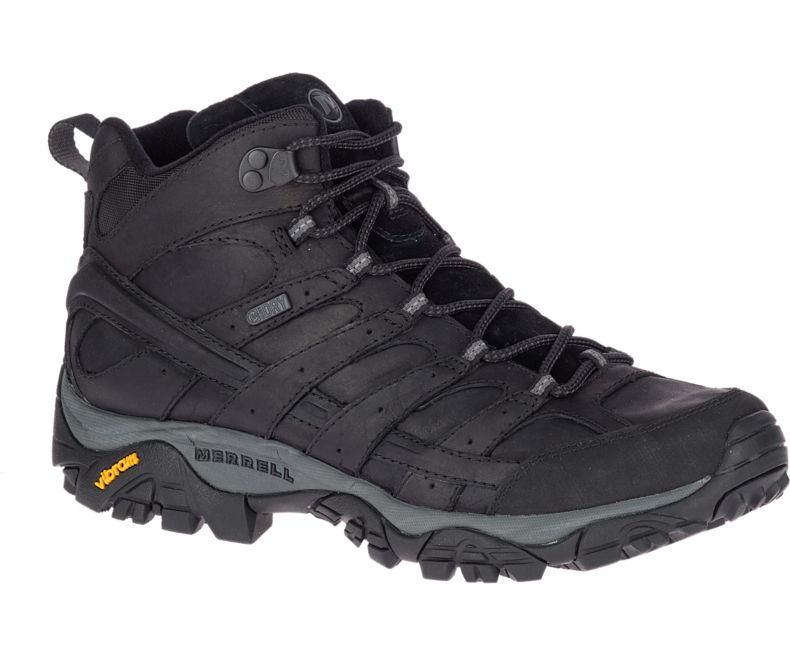 Black Merrell Moab 2 Prime Mid Waterproof Men\'s Hiking Shoes Canada | 40778M-2HB