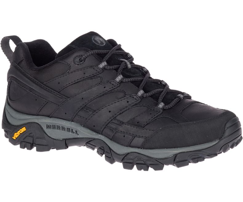 Black Merrell Moab 2 Prime Wide Width Men\'s Hiking Shoes Canada | 41317M-2HB