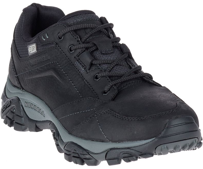 Black Merrell Moab Adventure Lace Waterproof Wide Width Men's Hiking Shoes Canada | 29625M-2HB