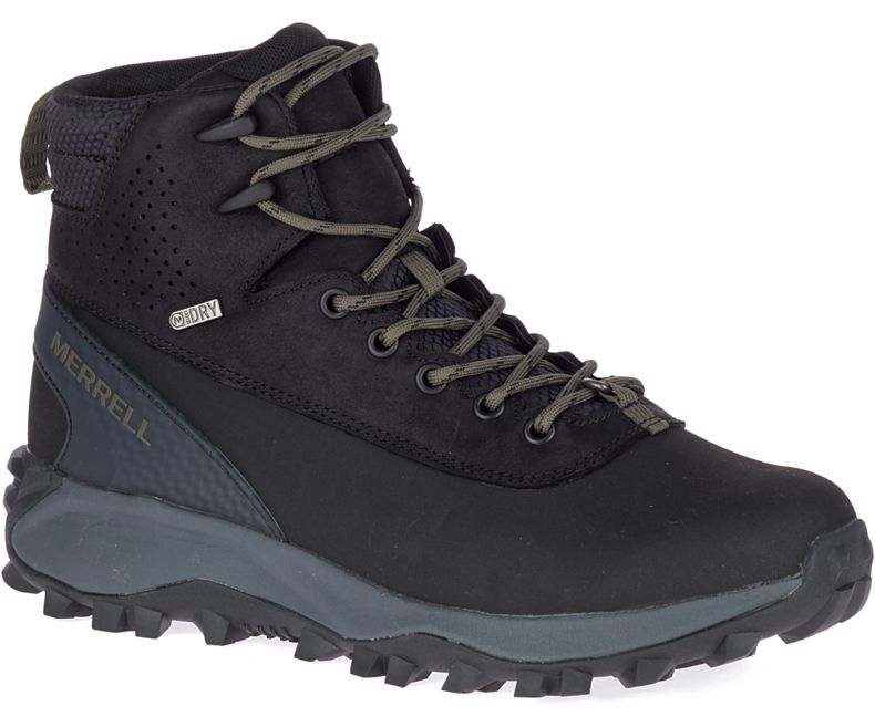 Black Merrell Thermo Kiruna Mid Shell Waterproof Men\'s Hiking Shoes Canada | 41495M-2HB