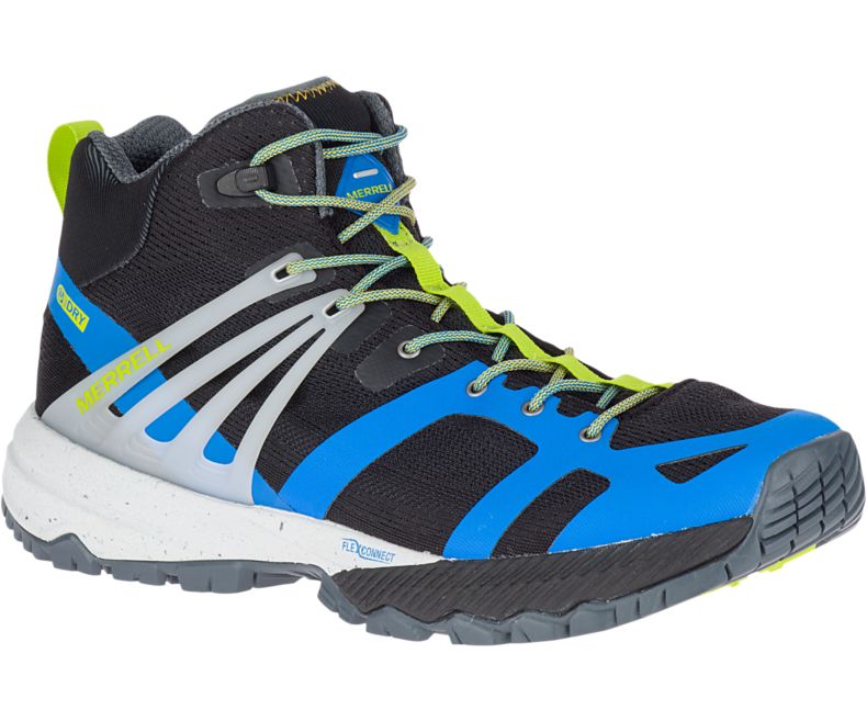 Blue / Light Green Merrell MQM Ace Mid Waterproof Men\'s Hiking Shoes Canada | 36119M-2HB