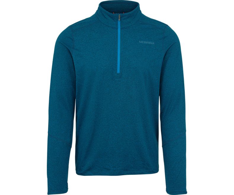 Blue Merrell BetaTherm 1/4 Zip Mid-Layer Fleece Men\'s Long Sleeve Shirts Canada | 35764M-2LB