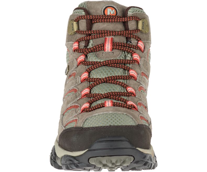 Brown / Dark Red Merrell Moab 2 Mid Waterproof Wide Width Women's Walking Shoes Canada | 27934W-1WB