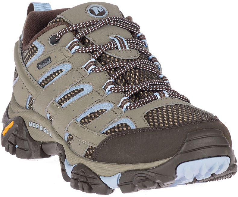 Brown / Light Blue Merrell Moab 2 GORE -TEX® Women's Hiking Shoes Canada | 27941W-1HB