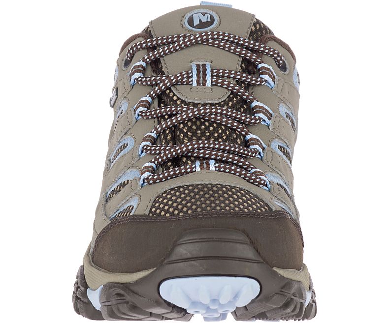 Brown / Light Blue Merrell Moab 2 GORE -TEX® Women's Hiking Shoes Canada | 27941W-1HB