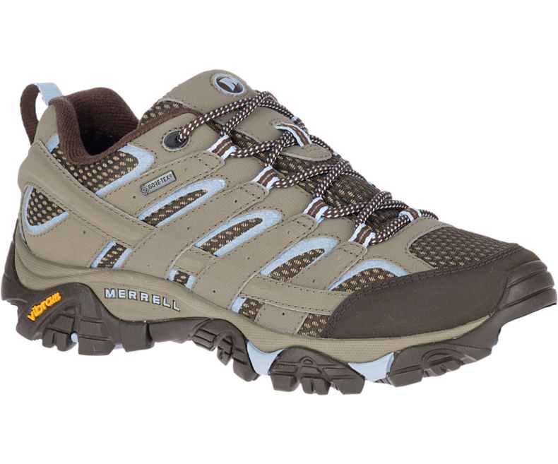 Brown / Light Blue Merrell Moab 2 GORE -TEX® Women\'s Hiking Shoes Canada | 27941W-1HB