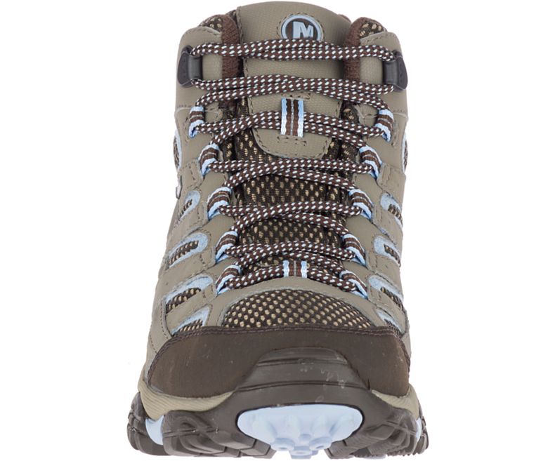 Brown / Light Blue Merrell Moab 2 Mid GORE -TEX® Women's Hiking Shoes Canada | 27874W-1HB