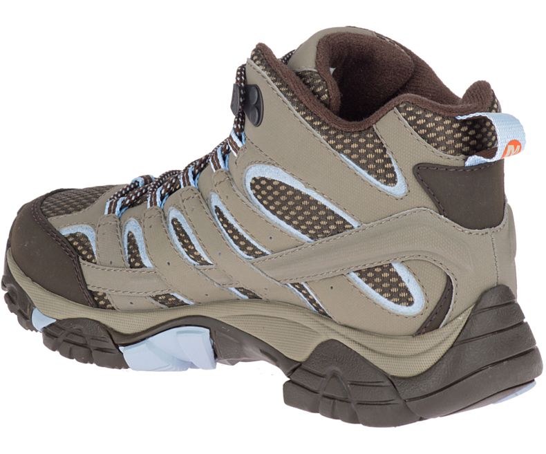 Brown / Light Blue Merrell Moab 2 Mid GORE -TEX® Women's Hiking Shoes Canada | 27874W-1HB