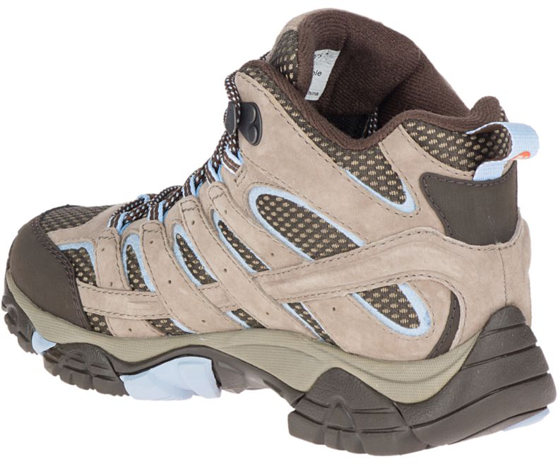 Brown / Light Blue Merrell Moab 2 Mid Waterproof Women's Hiking Shoes Canada | 27933W-1HB