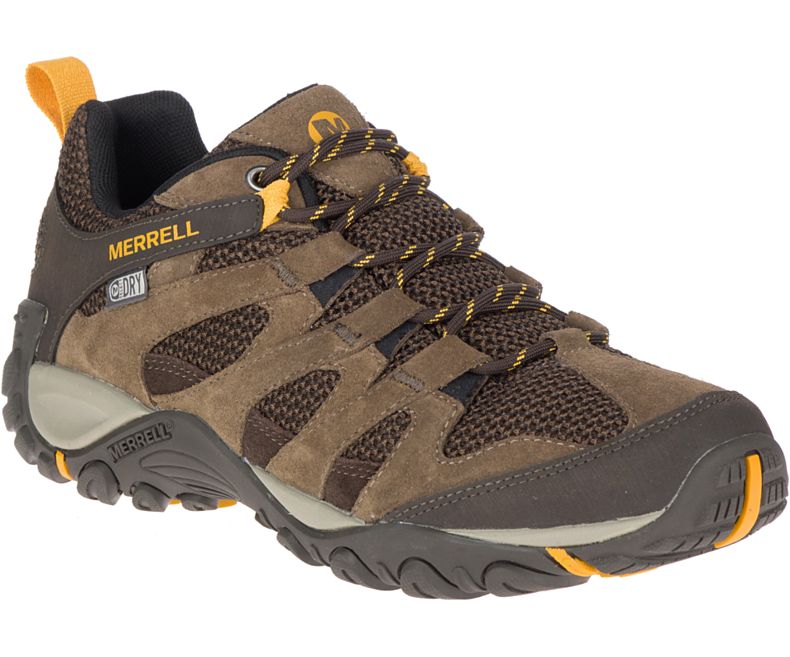 Brown Merrell Alverstone Waterproof Wide Width Men's Walking Shoes Canada | 35665M-2WB