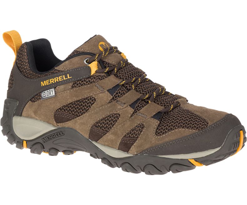 Brown Merrell Alverstone Waterproof Wide Width Men\'s Walking Shoes Canada | 35665M-2WB