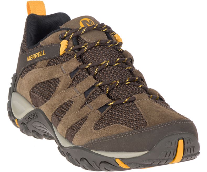 Brown Merrell Alverstone Waterproof Wide Width Men's Hiking Shoes Canada | 35668M-2HB