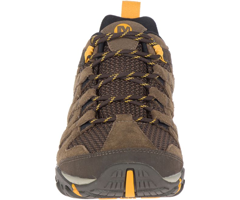 Brown Merrell Alverstone Waterproof Wide Width Men's Hiking Shoes Canada | 35668M-2HB