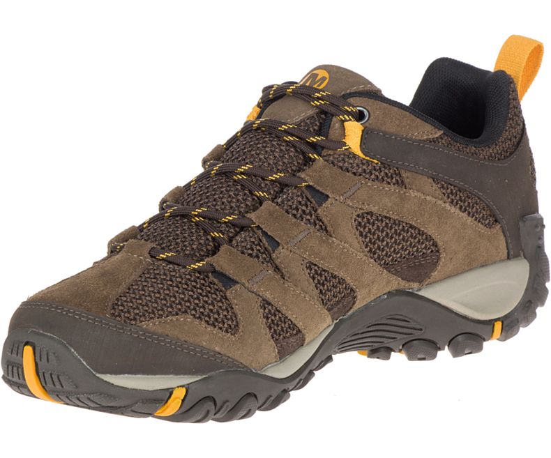 Brown Merrell Alverstone Waterproof Wide Width Men's Hiking Shoes Canada | 35668M-2HB