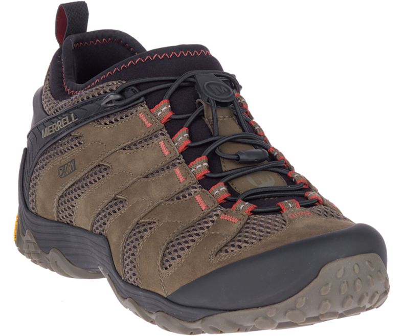 Brown Merrell Chameleon 7 Stretch Waterproof Men's Hiking Shoes Canada | 33143M-2HB