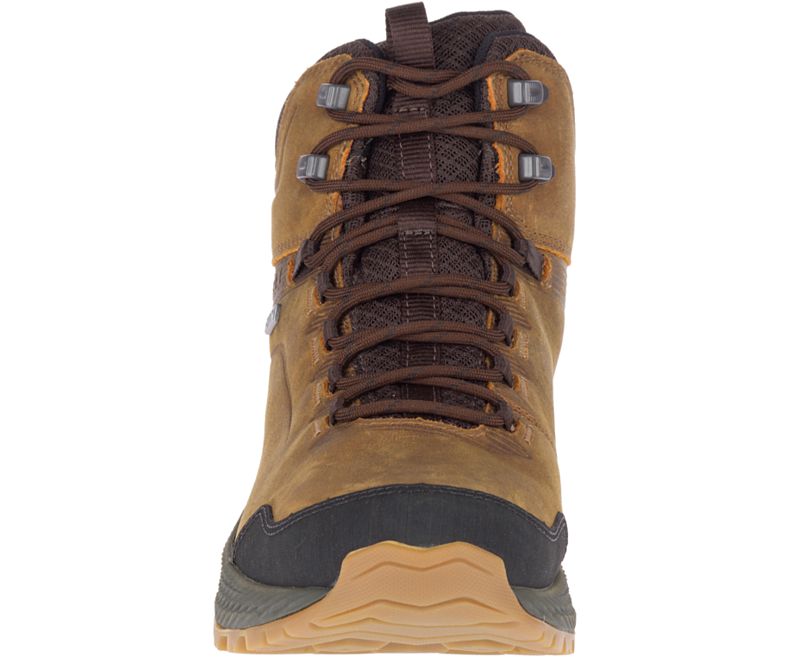 Brown Merrell Forestbound Mid Waterproof Men's Hiking Shoes Canada | 34940M-2HB