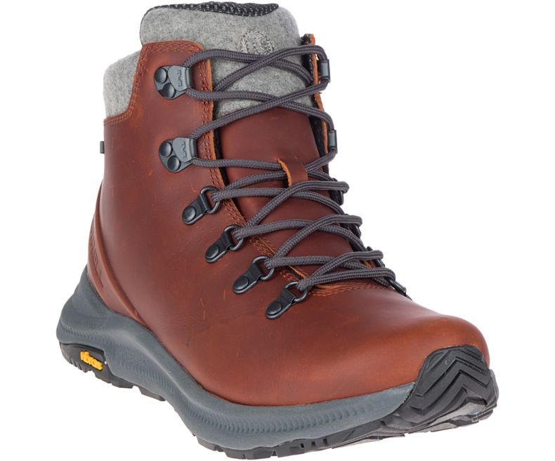 Brown Merrell Ontario Thermo Mid Waterproof Men's Hiking Boots Canada | 41494M-2HB