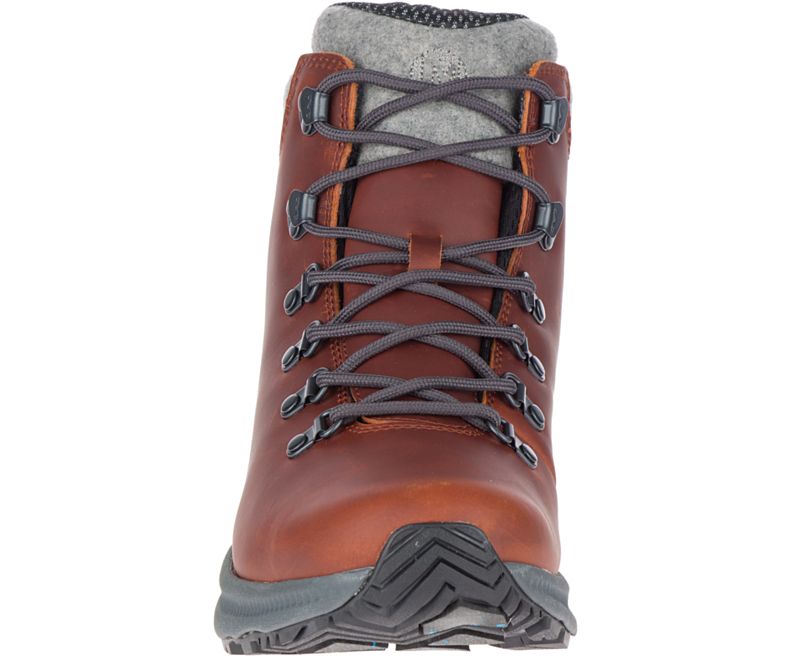 Brown Merrell Ontario Thermo Mid Waterproof Men's Hiking Boots Canada | 41494M-2HB