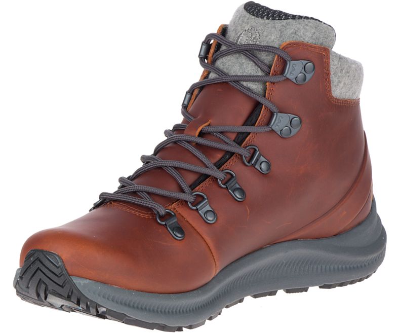 Brown Merrell Ontario Thermo Mid Waterproof Men's Hiking Boots Canada | 41494M-2HB