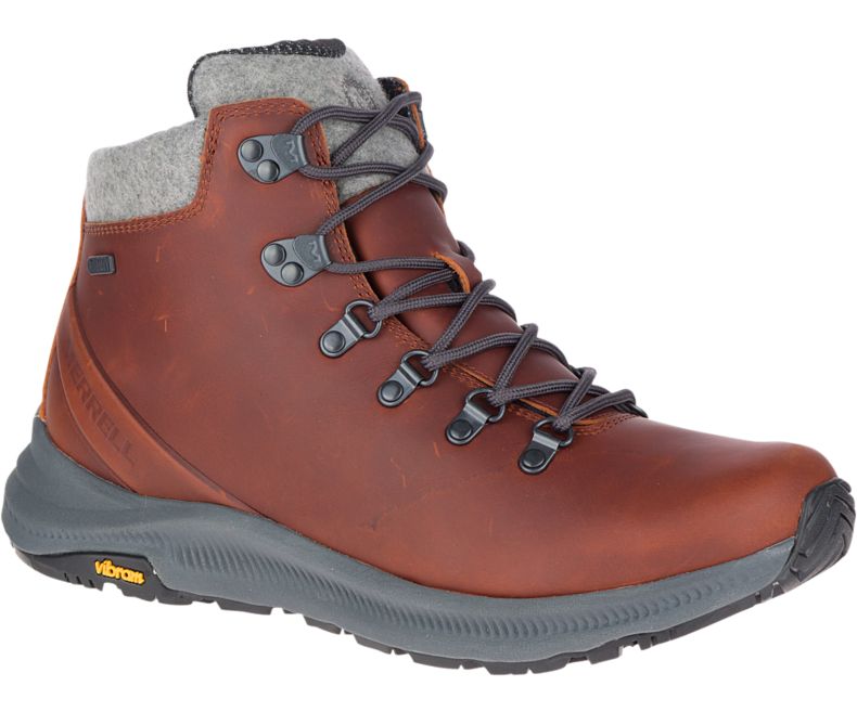 Brown Merrell Ontario Thermo Mid Waterproof Men\'s Hiking Boots Canada | 41494M-2HB