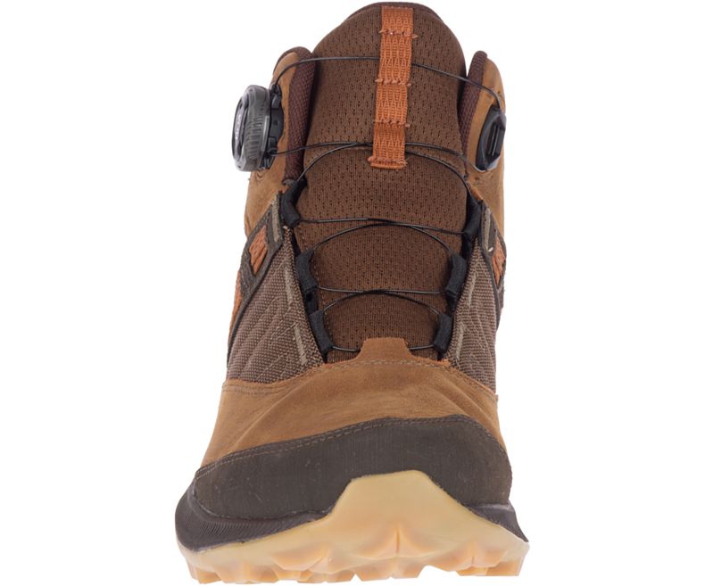 Brown Merrell Zion Boa Mid GORE -TEX® Men's Hiking Shoes Canada | 41232M-2HB