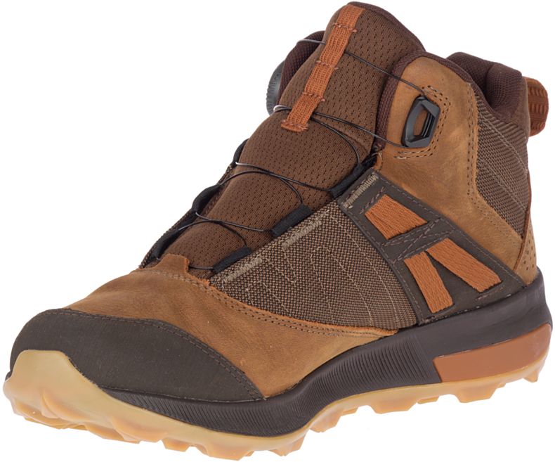 Brown Merrell Zion Boa Mid GORE -TEX® Men's Hiking Shoes Canada | 41232M-2HB