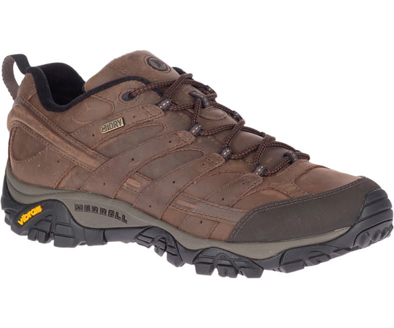 Dark Brown Merrell Moab 2 Prime Waterproof Wide Width Men\'s Hiking Shoes Canada | 40781M-2HD