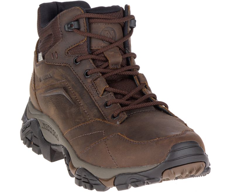 Dark Brown Merrell Moab Adventure Mid Waterproof Men's Hiking Shoes Canada | 29195M-2HD