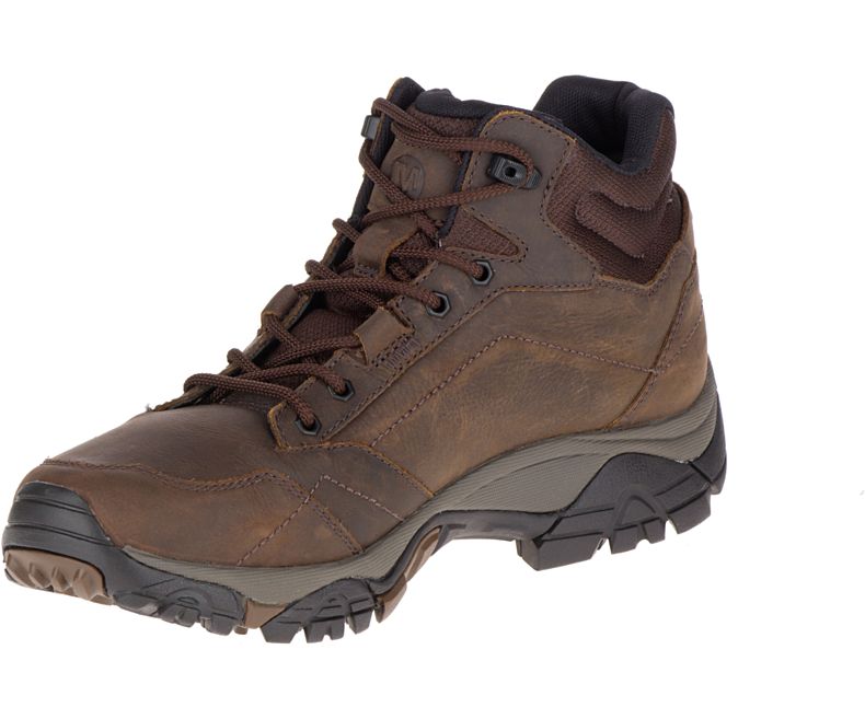 Dark Brown Merrell Moab Adventure Mid Waterproof Men's Hiking Shoes Canada | 29195M-2HD