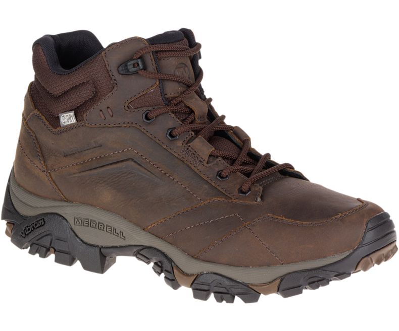 Dark Brown Merrell Moab Adventure Mid Waterproof Men\'s Hiking Shoes Canada | 29195M-2HD