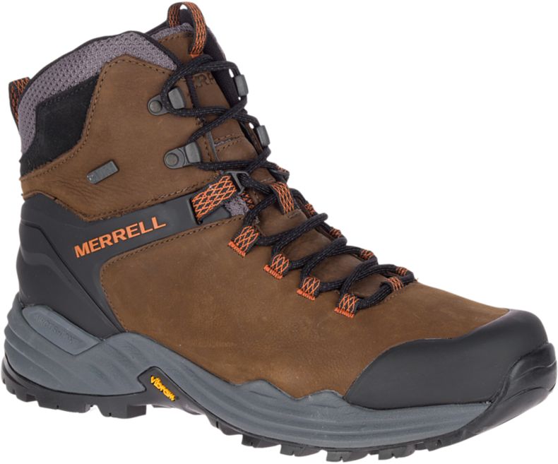 Dark Brown Merrell Phaserbound 2 Tall Waterproof Men\'s Walking Shoes Canada | 36102M-2WD