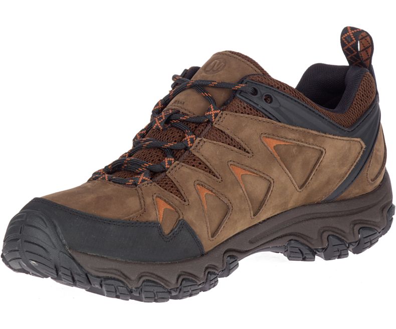 Dark Brown Merrell Pulsate 2 Leather Waterproof Men's Hiking Shoes Canada | 36110M-2HD