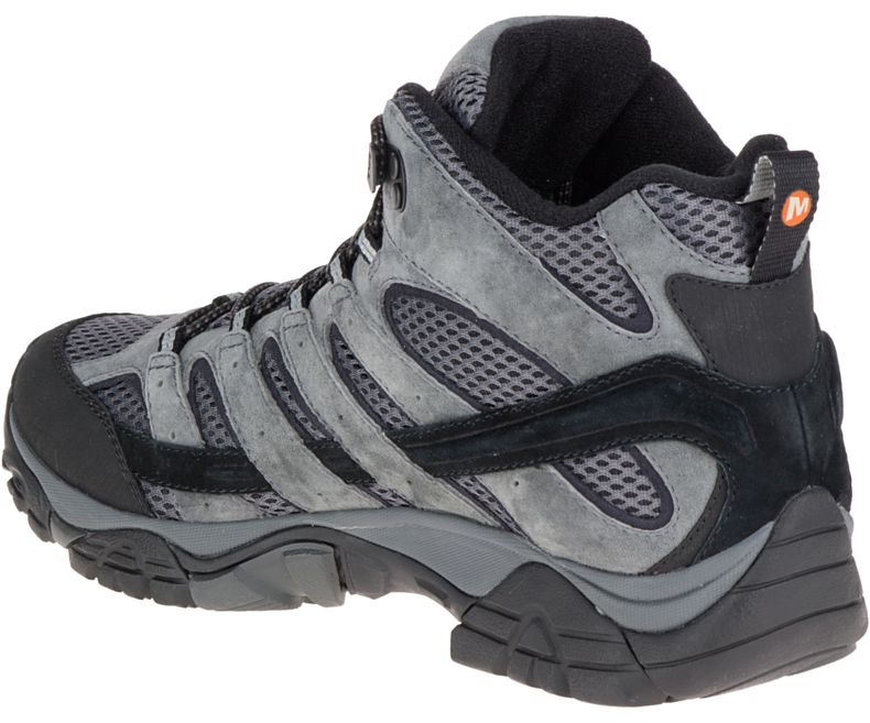 Dark Grey Merrell Moab 2 Mid Waterproof Wide Width Men's Hiking Shoes Canada | 27882M-2HD