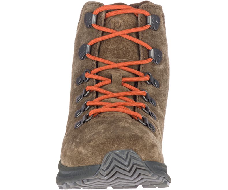 Dark Khaki Merrell Ontario Suede Mid Men's Hiking Shoes Canada | 40757M-2HD